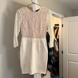 Lulus She Knows White Lace Bodycon Dress